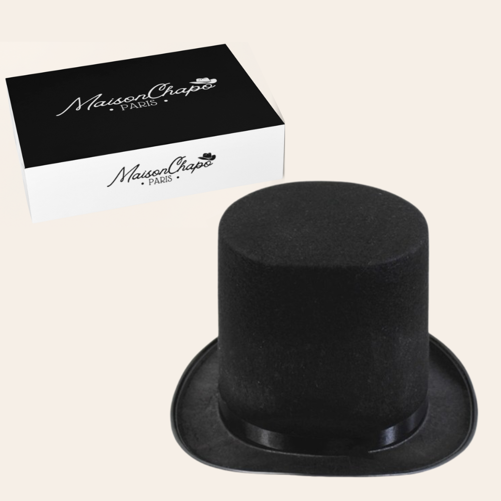 Chapeau Haut-de-forme Unisexe | Tissu Doux | Tour De Tête 55-60 Cm | Rouge Avec Ruban | Style Magicien élégant