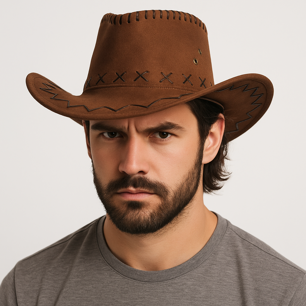 Chapeau Cowboy en Lin - Frontier Legend