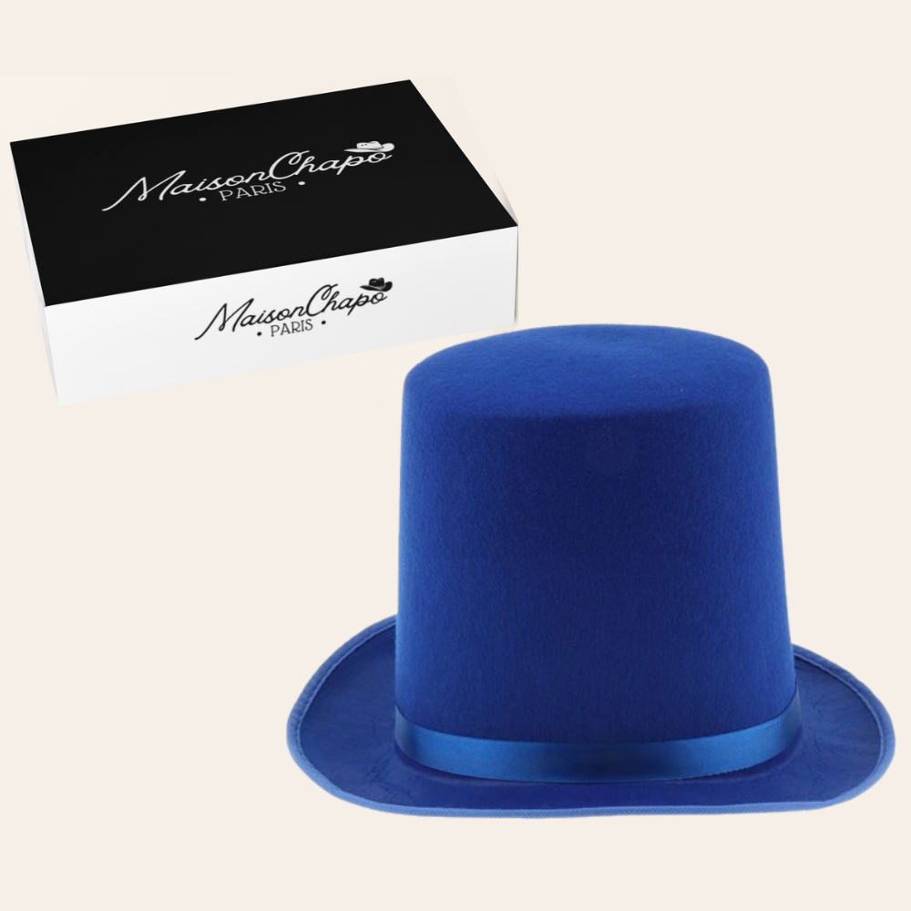 Chapeau Haut-de-Forme Élégant Pour Magicien Unisexe Avec Ruban - Accessoire Mode Rouge 41 Cm